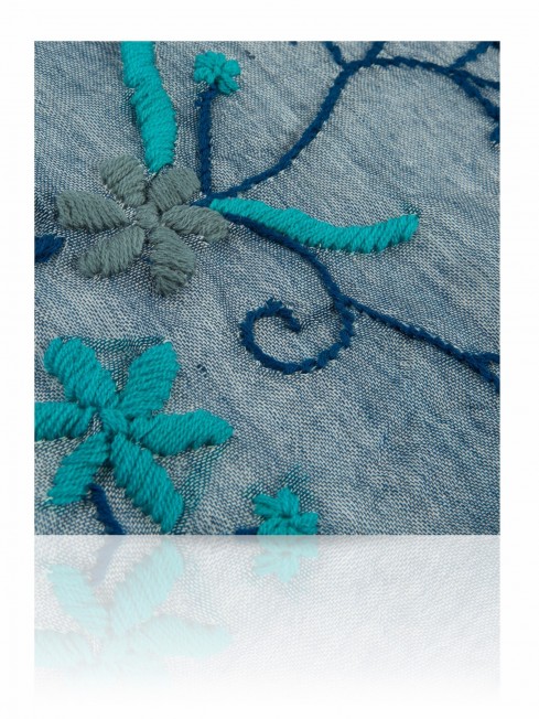 Палантин Женский ZW.EMB/BLUE2